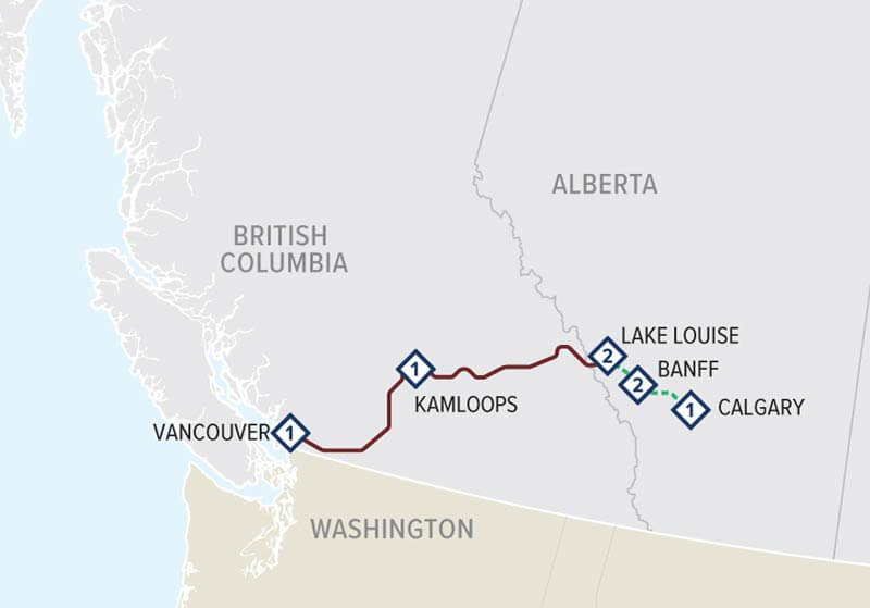 Rail route map