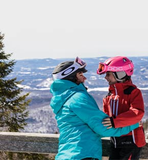 Mother and child at ski resort Mont-Tremblant