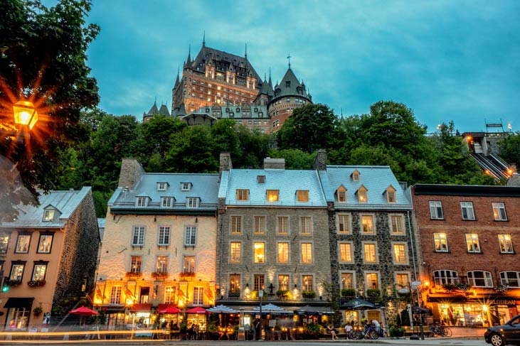 Lively street in Quebec City