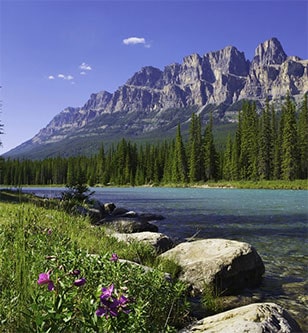 Bow river and the Canadian Rockies