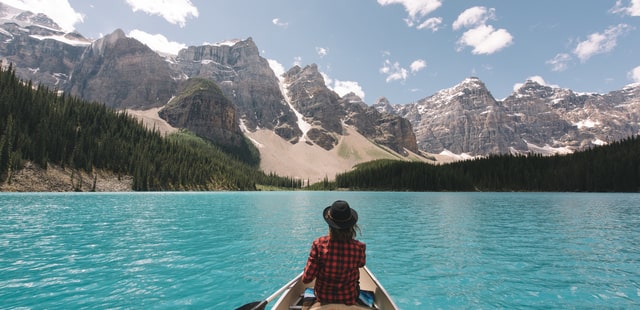 Canoeing on Moraine Lake