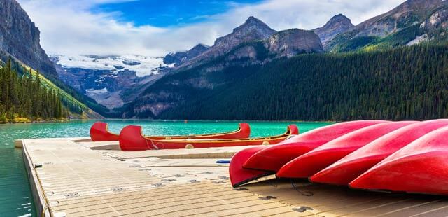 Canoes on Lake Louise